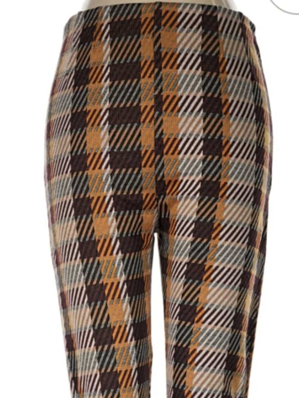 Free People Plaid High-Rise Bootcut Pants – Brown & Orange – Size 6